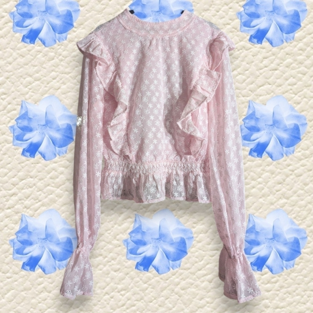 NWT LFD Pink Ruffled Women's Top Size Large - Picture 4 of 14